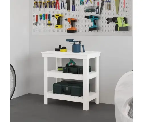 Darbagalds, Balts, 78,5X50X80 Cm, Priedes Masīvkoks Vidaxl