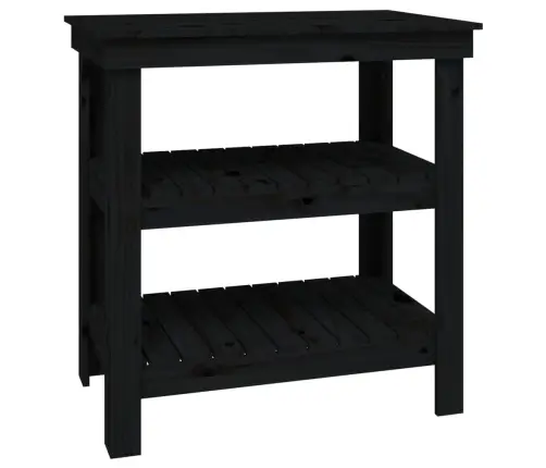 Darbagalds, Melns, 78,5X50X80 Cm, Priedes Masīvkoks Vidaxl