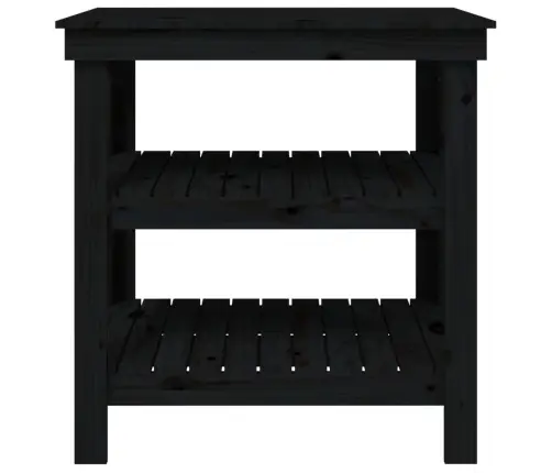 Darbagalds, Melns, 78,5X50X80 Cm, Priedes Masīvkoks Vidaxl