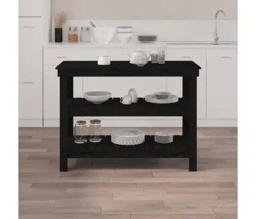 Darbagalds, Melns, 110,5X50X80 Cm, Priedes Masīvkoks Vidaxl