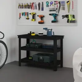 Darbagalds, Melns, 110,5X50X80 Cm, Priedes Masīvkoks Vidaxl