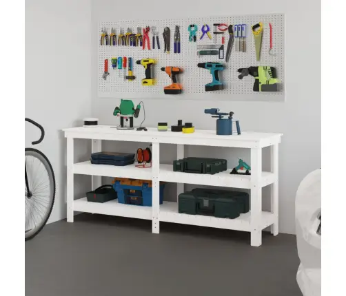 Darbastalis, Baltas, 181X50X80cm Pušies Medienos Masyvas