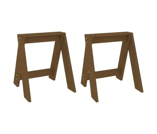 Taburetės, 2Vnt., Medaus Rudos, 40X40X45cm Pušies Masyvas