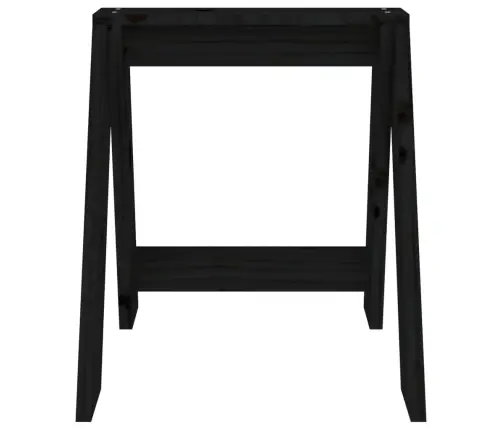 Taburetės, 2Vnt., Juodos, 40X40X45cm Pušies Medienos Masyvas