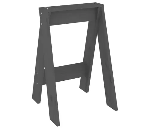 Taburetės, 2Vnt., Pilkos, 40X40X60cm Pušies Medienos Masyvas