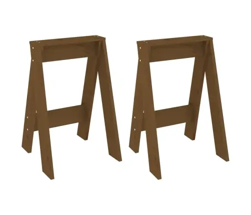 Taburetės, 2Vnt., Medaus Rudos, 40X40X60cm Pušies Masyvas