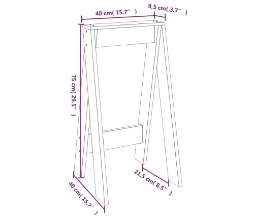 Taburetes, 2 Gab., 40X40X75 Cm, Priedes Masīvkoks Vidaxl