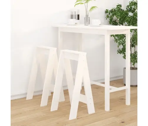 Taburetės, 2Vnt., Baltos, 40X40X75cm Pušies Medienos Masyvas