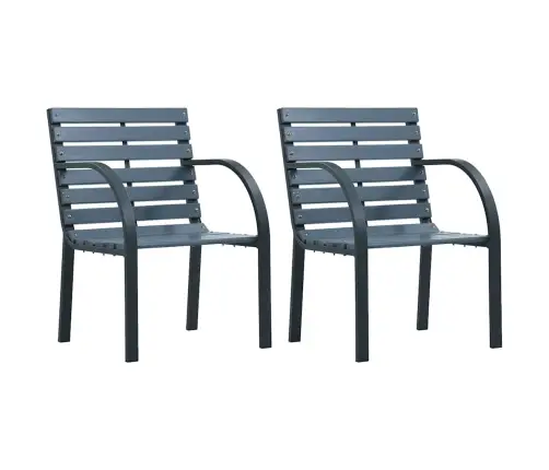 Dārza Krēsli, 2 Gab., Pelēki, Egles Masīvkoks, Tērauds Vidaxl