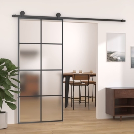 Bīdāmās Durvis Ar Stiprinājumiem, Stikls, Alumīnijs, 90X205 Cm Vidaxl