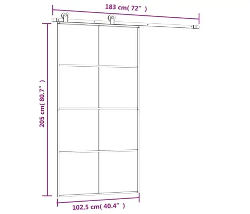 Bīdāmās Durvis, Stiprinājumi, Stikls, Alumīnijs, 102,5X205 Cm Vidaxl
