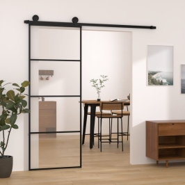 Bīdāmās Durvis Ar Stiprinājumiem, Stikls, Alumīnijs, 76X205 Cm Vidaxl