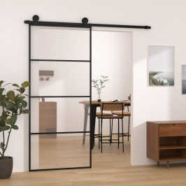 Bīdāmās Durvis Ar Stiprinājumiem, Stikls, Alumīnijs, 90X205 Cm Vidaxl
