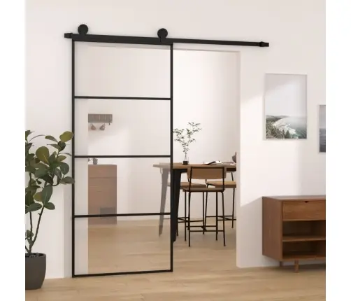 Bīdāmās Durvis Ar Stiprinājumiem, Stikls, Alumīnijs, 90X205 Cm Vidaxl