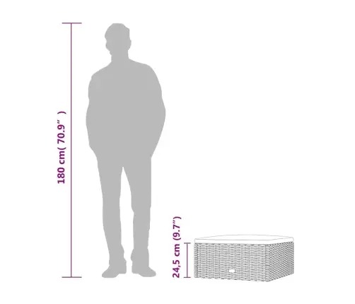 Sodo Pakoja Su Pagalvėle, Juodos Spalvos, Poliratanas