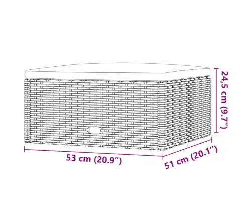 5-Daļīgs Dārza Mēbeļu Komplekts Ar Matračiem, Pe Pinums, Melns Vidaxl