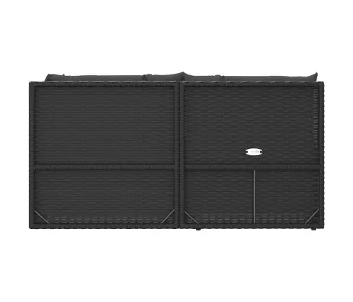 5-Daļīgs Dārza Mēbeļu Komplekts Ar Matračiem, Pe Pinums, Melns Vidaxl