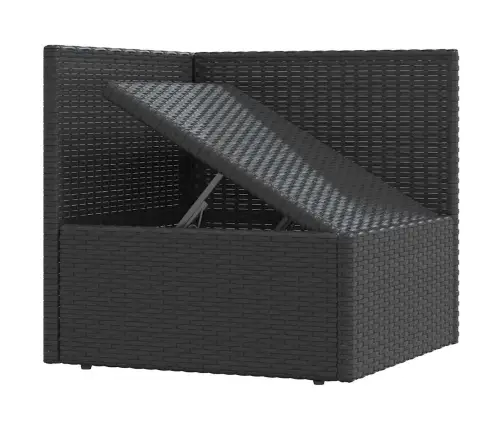 5-Daļīgs Dārza Mēbeļu Komplekts Ar Matračiem, Pe Pinums, Melns Vidaxl