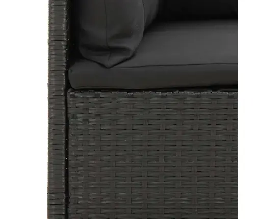 5-Daļīgs Dārza Mēbeļu Komplekts Ar Matračiem, Pe Pinums, Melns Vidaxl