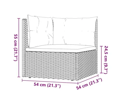 5-Daļīgs Dārza Mēbeļu Komplekts Ar Matračiem, Pe Pinums, Melns Vidaxl