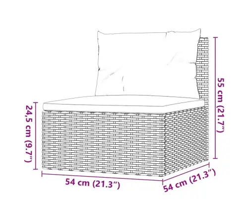 5-Daļīgs Dārza Mēbeļu Komplekts Ar Matračiem, Pe Pinums, Melns Vidaxl