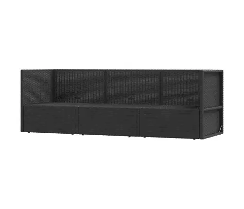 3-Osaline Aiamööblikomplekt Patjadega, Must, Polürotang