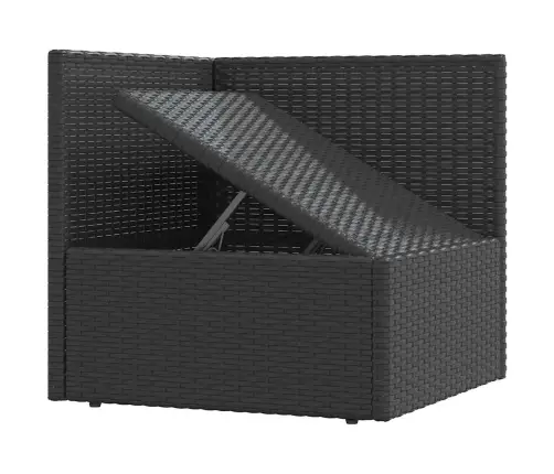 3-Osaline Aiamööblikomplekt Patjadega, Must, Polürotang