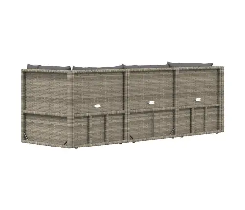 3-Daļīgs Dārza Atpūtas Mēbeļu Komplekts, Pelēka Pe Rotangpalma Vidaxl