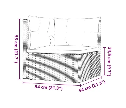 3-Daļīgs Dārza Atpūtas Mēbeļu Komplekts, Pelēka Pe Rotangpalma Vidaxl
