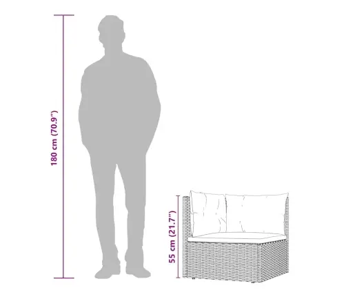 4-Daļīgs Dārza Atpūtas Mēbeļu Komplekts, Pelēka Pe Rotangpalma Vidaxl