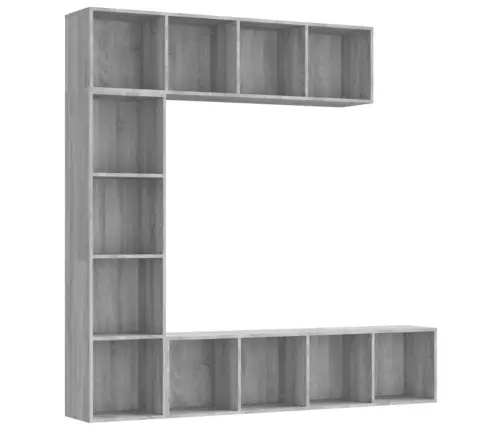 3-Osaline Raamatu-/Telerikapp, Hall Sonoma Tamm, 180X30X180 Cm