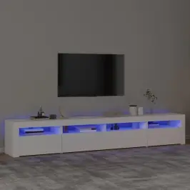 Televizoriaus Spintelė Su Led Apšvietimu, Balta, 240X35X40Cm