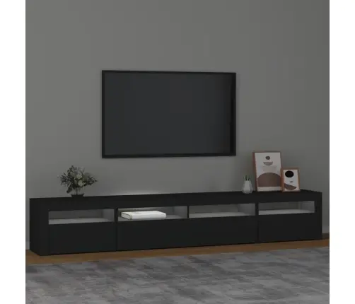 Tv Skapītis Ar Led Apgaismojumu, Melns, 240X35X40 Cm Vidaxl