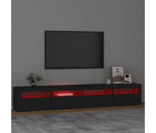 Tv Skapītis Ar Led Apgaismojumu, Melns, 240X35X40 Cm Vidaxl