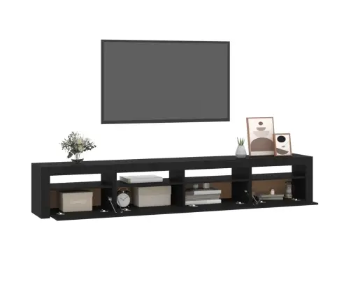Tv Skapītis Ar Led Apgaismojumu, Melns, 240X35X40 Cm Vidaxl