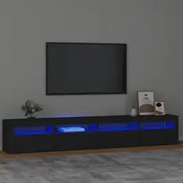 Tv Skapītis Ar Led Apgaismojumu, Melns, 240X35X40 Cm Vidaxl