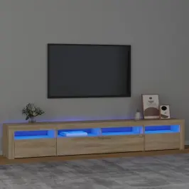 Televizoriaus Spintelė Su Led Apšvietimu, Ąžuolo, 240X35X40Cm