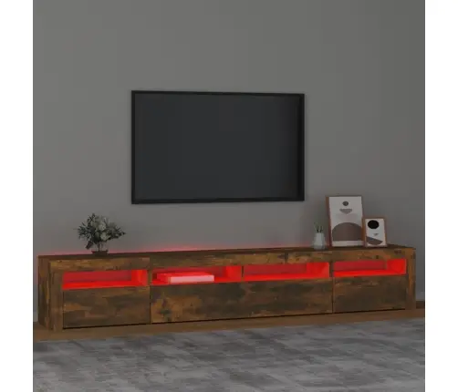 Tv Skapītis Ar Led Apgaismojumu, Ozolkoka Krāsa, 240X35X40 Cm Vidaxl