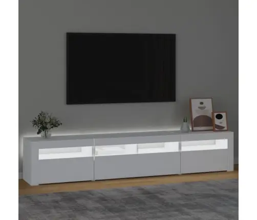 Tv Skapītis Ar Led Apgaismojumu, Balts, 210X35X40 Cm Vidaxl