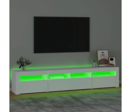 Tv Skapītis Ar Led Apgaismojumu, Balts, 210X35X40 Cm Vidaxl