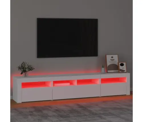 Tv Skapītis Ar Led Apgaismojumu, Balts, 210X35X40 Cm Vidaxl