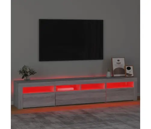 Tv Skapītis Ar Led, Pelēka Ozolkoka Krāsa, 210X35X40 Cm Vidaxl Tv Skapītis Ar Led, Pelēka Ozolkoka Krāsa, 210X35X40 Cm Vidaxl