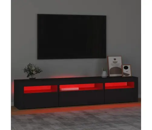Tv Skapītis Ar Led Apgaismojumu, Melns, 195X35X40 Cm Vidaxl