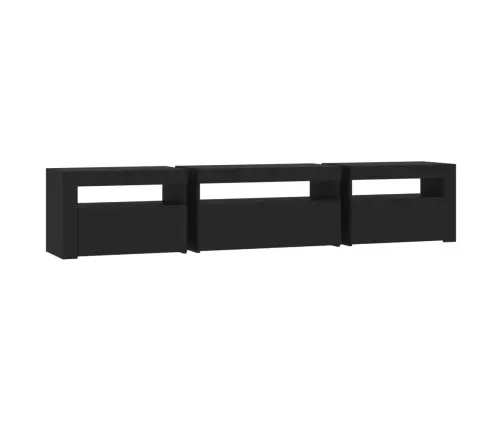 Tv Skapītis Ar Led Apgaismojumu, Melns, 195X35X40 Cm Vidaxl