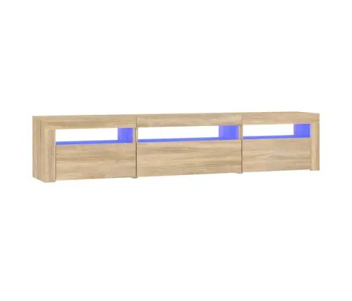 Tv Skapītis Ar Led Apgaismojumu, Ozolkoka Krāsa, 195X35X40 Cm Vidaxl