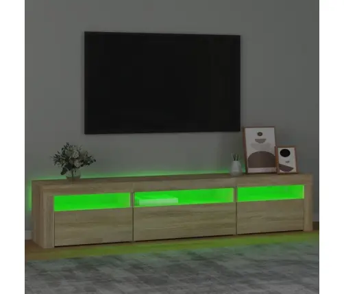 Tv Skapītis Ar Led Apgaismojumu, Ozolkoka Krāsa, 195X35X40 Cm Vidaxl