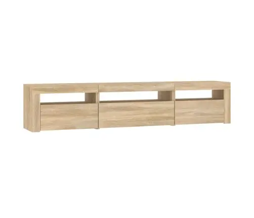 Tv Skapītis Ar Led Apgaismojumu, Ozolkoka Krāsa, 195X35X40 Cm Vidaxl
