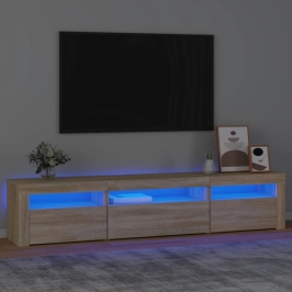 Tv Skapītis Ar Led Apgaismojumu, Ozolkoka Krāsa, 195X35X40 Cm Vidaxl