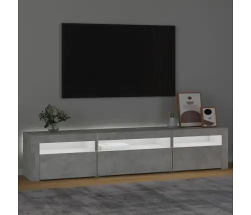 Tv Skapītis Ar Led Apgaismojumu, Betona Pelēks, 195X35X40 Cm Vidaxl