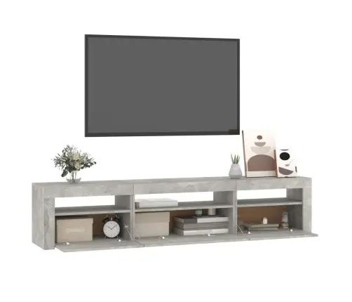 Tv Skapītis Ar Led Apgaismojumu, Betona Pelēks, 195X35X40 Cm Vidaxl